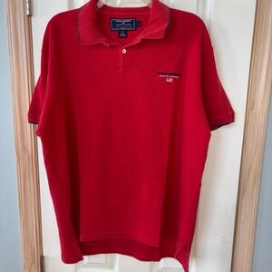 Vintage Ralph Lauren Polo Sport Shirt Mens Large L Red Short Sleeve Button